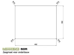 Lorreine 50R Luxo pia de aço inoxidável 50x40 cm embutida nivelada, montagem superior e montagem inferior 1150178228