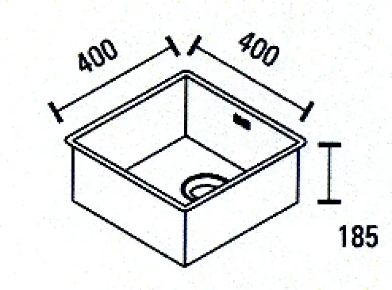 ABK Bingara 40fvi pia de aço inoxidável 40x40cm instalação nivelada, instalação inferior e instalação superior BIN40FVI