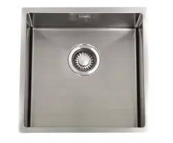 ABK Bingara pia rasa em aço inoxidável para pessoas com deficiência 10cm de profundidade 40x40cm montagem nivelada, montagem inferior e montagem superior BIN4010FVI
