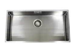 ABK Bingara pia de aço inoxidável extra grande 80x40cm embutida, sob bancada e sobre bancada BIN80FVI