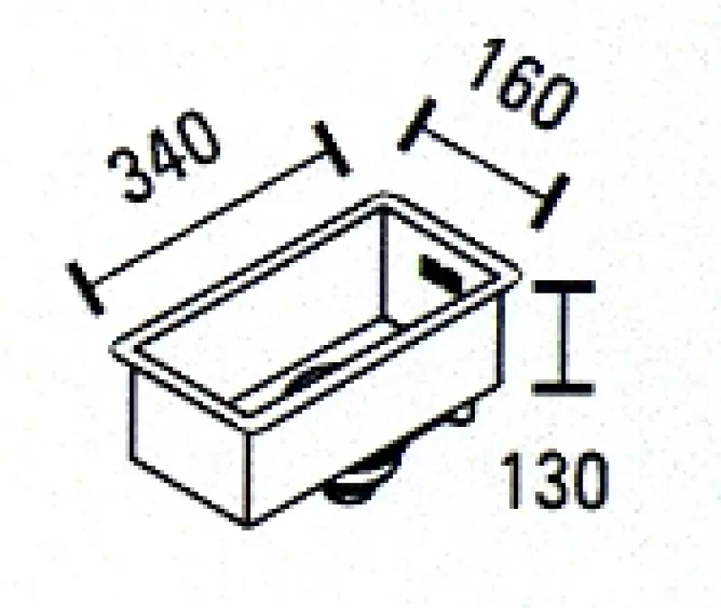 ABK Baronga pequena pia de aço inoxidável 16x34 cm para instalação nivelada, instalação inferior e instalação superior BAR16FVI