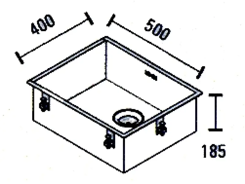 ABK Baronga pia de aço inoxidável 50x40 cm de instalação nivelada, embutida e sobreposta BAR50FVI