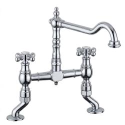 Torneira de cozinha nostálgica em aço inoxidável V1979RVSST