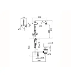 Huber Victorian Torneira de Lavatório Termostática em Aço Inoxidável VTT520102A