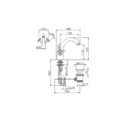 Huber Misturador de Lavatório Vitoriano Ouro VT0005102G