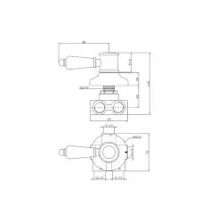 Huber Victorian 3 vias Comutador Ouro VT0002702G