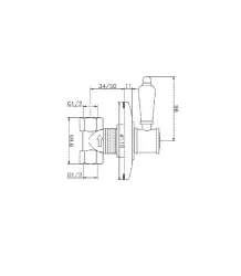 Huber Victorian válvula de corte embutida em aço inoxidável VT0003102A