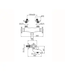 Huber Victorian Torneira Termostática para Banheira Inox VTT270102A
