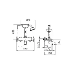 Huber Victorian Torneira Termostática para Banheira com conjunto de Duche Inox VTT330102A