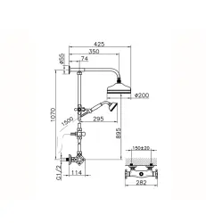 Huber Conjunto de Duche Termostático Vitoriano Bronze 390.VT21H.BA