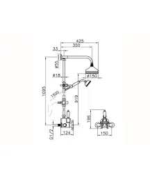 Ducha Termostática Vitoriana Huber 15cm Aço Inoxidável 590.VT01H.AC