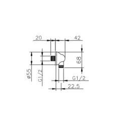 Huber Croisette Conector de Curva Dourado 67.02H.AG