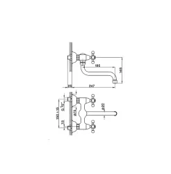 Cisal Arcana Cerâmica nostálgica torneira de parede para cozinha Cromada AC00040021