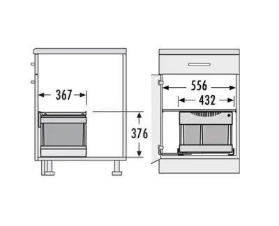 Hailo Tandem S 2 Plus 2 latas de lixo 1153449242