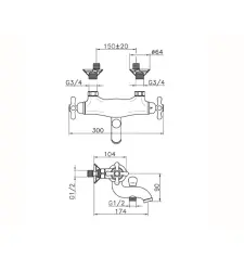 Huber Croisette Torneira de Banho Termostática Ouro CST270102G