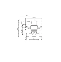Huber Croisette Válvula de Fechamento Embutida Cromo/Ouro CS0003137G