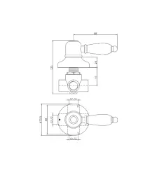 Huber Croisette Torneira de Desvio Ouro 653.CS01H.AG