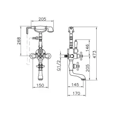 Misturador de Banheira Huber Croisette com Termostato Ouro 198.CS01H.AG