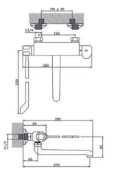 Huber Clinic torneira de cozinha termostática cromada 571.08LCH.CR