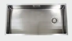 ABK Bingara pia de cozinha grande em aço inoxidável 80x40cm com dreno assimétrico para instalação inferior, superior e nivelada BIN80LFVI