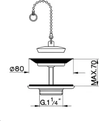 Cisal tampão de pia com corrente bronze ZA00160027