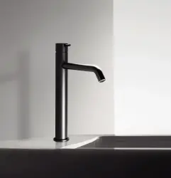 Waterevolution Flow torneira alta para lavatório para bacias, incluindo válvula click, preto fosco T115PR