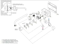 Waterevolution Flow misturador de lavatório embutido com placa de cobertura cromada com bica de 25cm T1161B01-25