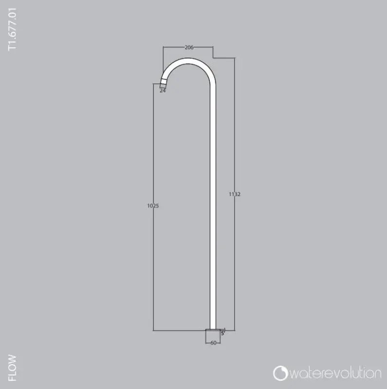 Waterevolution Flow Floor standing washbasin spout with wall consealed mixer with easybox and automatic stop & go valve Chrome T167701-T118B01