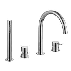 Waterevolution Flow 4-gats Misturador de Banho para Montagem na Borda da Banheira Cromado T13801