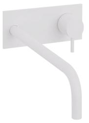 Waterevolution Flow torneira de lavatório embutida com placa de cobertura branca fosca com bica de 25cm T1161BBR-25