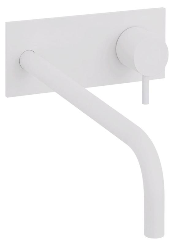 Waterevolution Flow Consealed washbasin monobloc mixer with 25cm spout, easy box and automatic stop & go valve, built-in + external parts White T1161BBR-25