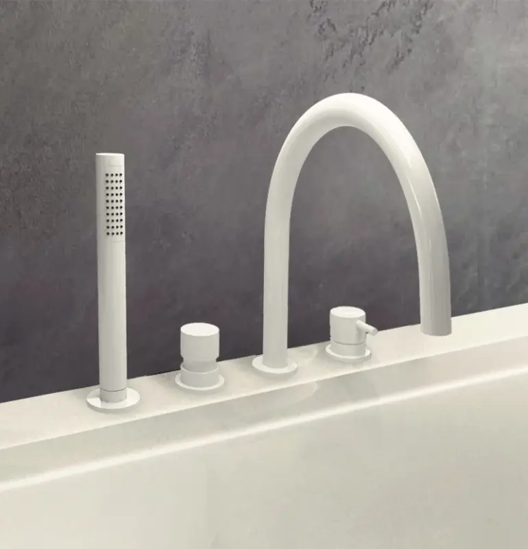 Waterevolution Flow Consealed Bathtub mixer with 2 exits diverter White T138BR