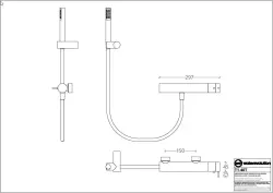 Waterevolution Flow termostato de chuveiro com conjunto de chuveiro branco T140TBR