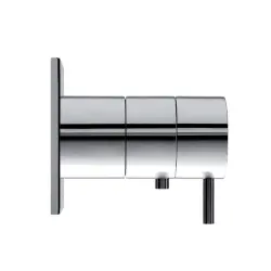 Waterevolution Flow embutida termostática de chuveiro com roseta quadrada preto fosco T142TBPR