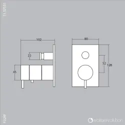 Waterevolution Flow misturador termostático de embutir com 2 saídas em preto fosco T132TBPR