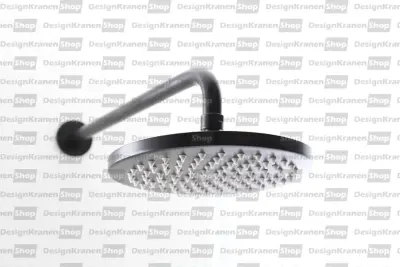 Chuveiro de cabeça Waterrevolution Flow 200 mm com conexão de parede em preto fosco T1641PR