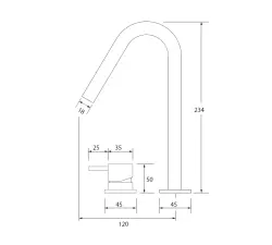 Waterevolution Flow torneira de lavatório de 2 furos, acabamento branco fosco, com bica pequena em V de 120mm, modelo T1121VBR