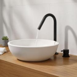 Waterevolution Flow torneira de lavatório de 2 furos preto fosco com bica pequena em V de 120mm T1121VPR