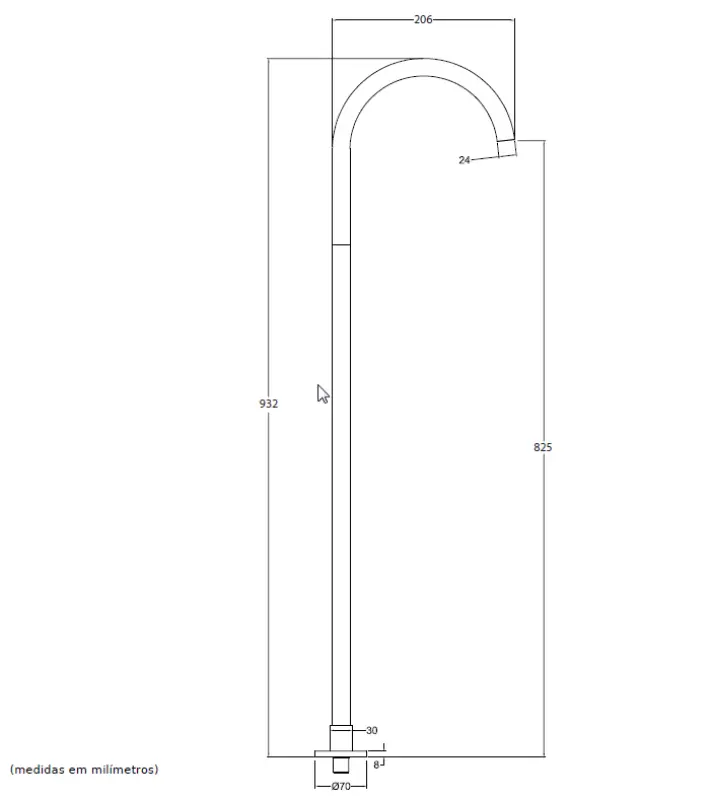 Waterevolution Flow Floor standing bathtub spout U Black T1673BR