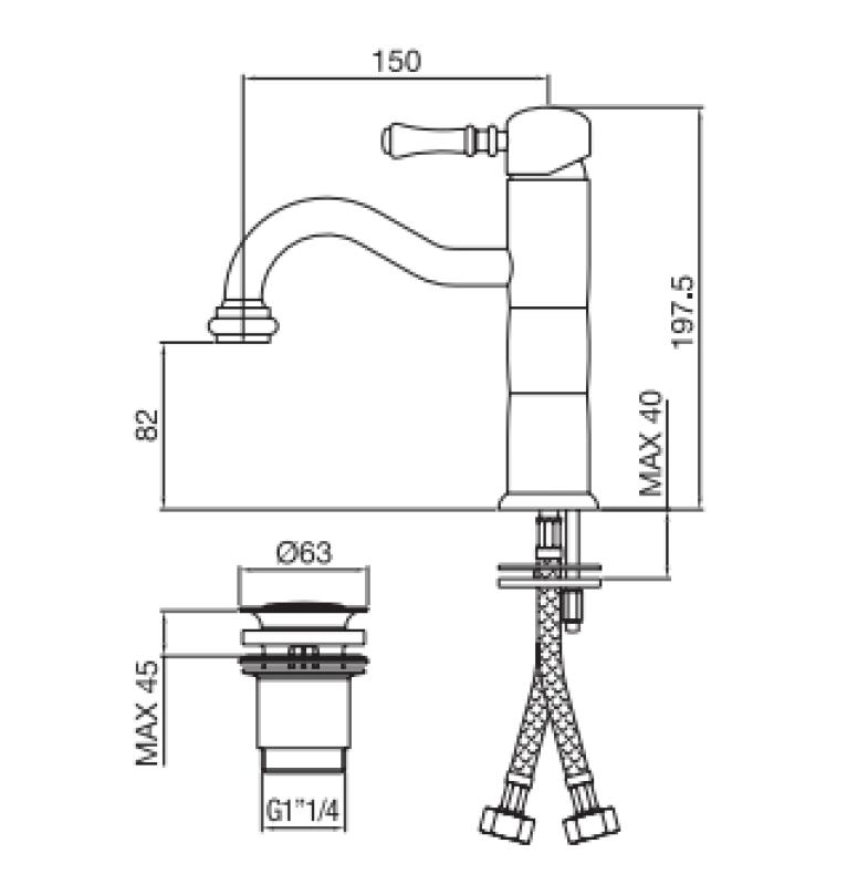 PB Classic torneira de lavatório clássica pilar bronze 1208592572