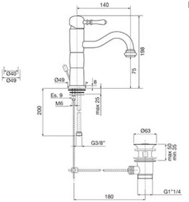 PB Classic torneira clássica para lavatório em aço inoxidável 1208592582