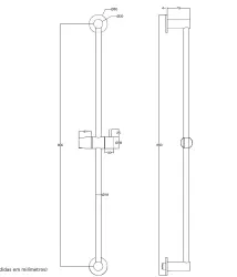 Waterevolution Flow barra deslizante 800mm cromo T166001