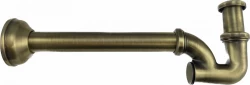 Sifão clássico para pia de banheiro PB Unix, sifão para lavatório, metal bronze 1208676672