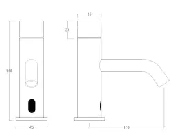 Waterevolution Flow torneira eletrônica para lavatório com sensor infravermelho, a pilhas, acabamento branco fosco T110EBBR