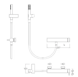 Torneira misturadora para chuveiro Waterrevolution Flow com conjunto de chuveiro cromado T14001