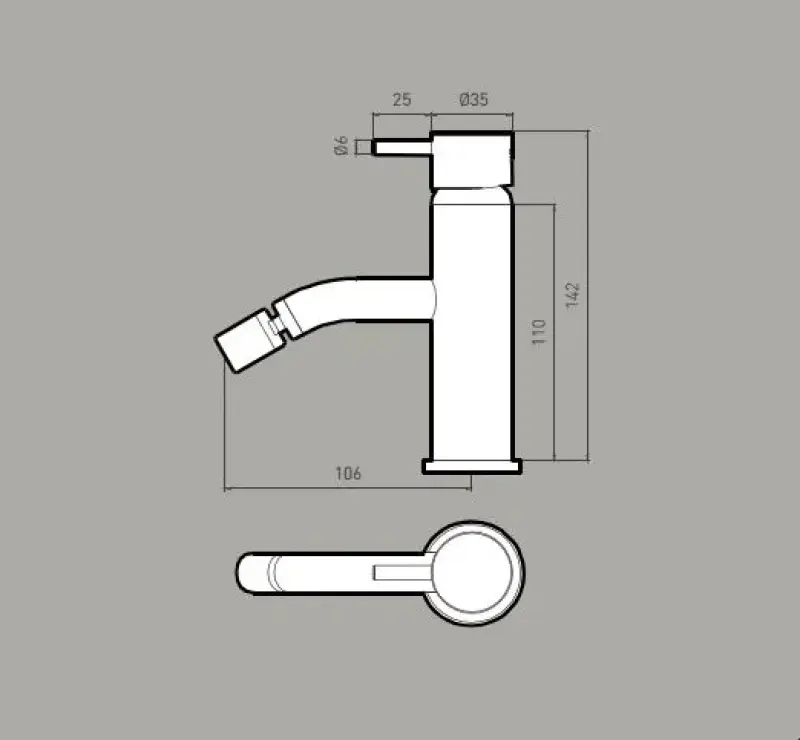 Waterevolution Flow misturador de bidê branco fosco T120BR
