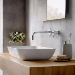 Waterevolution Flow misturador embutido para lavatório cromado com bica de 21cm T116B01-21