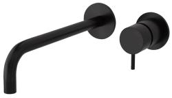Waterevolution Flow misturador de lavatório embutido preto fosco com bica de 21cm T116BPR-21