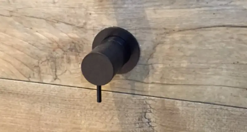 Waterevolution Flow built-in shower thermostat with round rosette, matte black 1208778082 T142TBPR