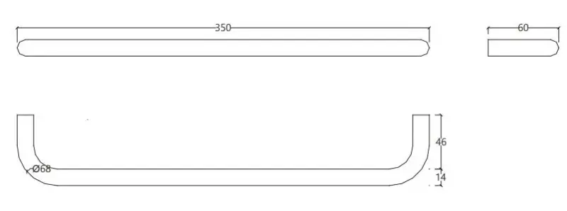 Waterevolution Flow Simple towel rail 350 mm Stainless steel A111IE